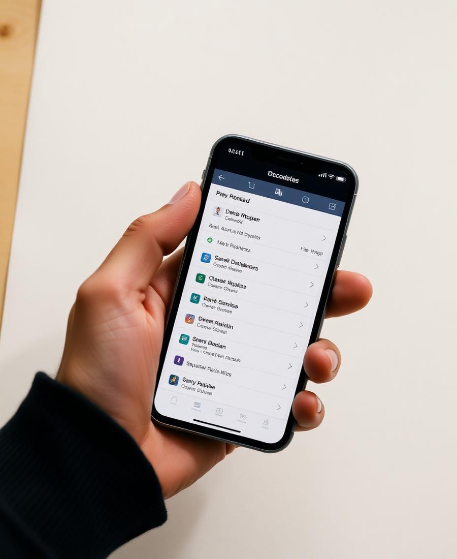 Mobile phone showing a home materials recommendation screen